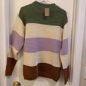 NWT Vestique boutique multicolor stripe sweater